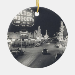 Downtown Las Vegas Retro Keramisch Ornament