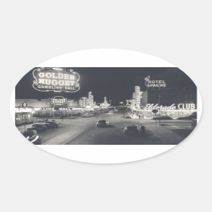 Downtown Las Vegas Retro Ovale Sticker