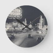 Downtown Las Vegas Retro Ronde Klok (Voorkant)