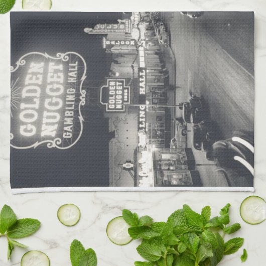 Downtown Las Vegas Retro Theedoek (Gevouwen)