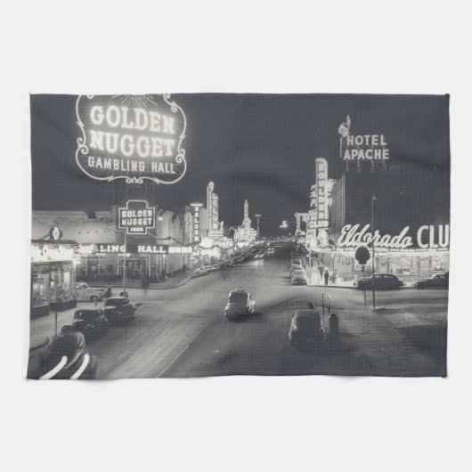 Downtown Las Vegas Retro Theedoek (Horizontaal)