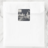 Downtown Las Vegas Retro Vierkante Sticker (Tas)