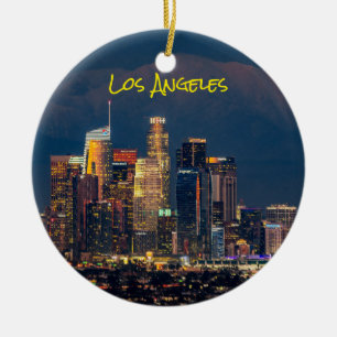 Downtown Los Angeles bij schemering Keramisch Ornament