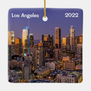 Downtown Los Angeles in de schemering, Keramisch Ornament