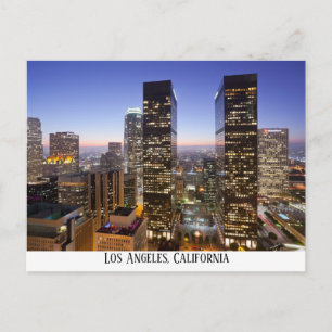 Downtown Los Angeles met Gloeiende Lichten, Ansich Briefkaart