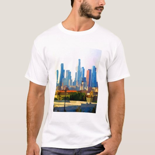 Downtown Los Angeles Skyline T-shirt (Voorkant)