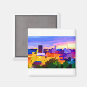 Downtown Lynchburg Virginia Skyline Magneet (Voorkant / Achterkant)