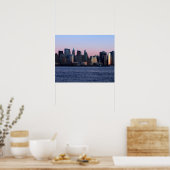 Downtown Manhattan bij schemk 2 Poster (Keuken)
