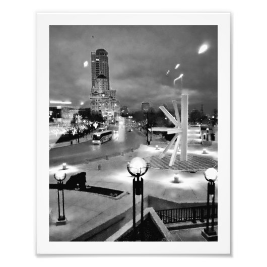 Downtown Milwaukee Scene Foto Afdruk (Voorkant)
