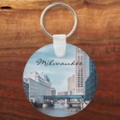 Downtown Milwaukee Wisconsin Sleutelhanger (Voorkant)