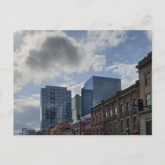 Downtown Nashville, Tennessee bij Music Row Briefkaart (Voorkant)