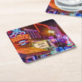 Downtown Nashville Tennessee Nightlife Kartonnen Onderzetters (Schuin)