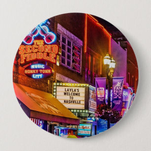 Downtown Nashville Tennessee Nightlife Ronde Button 4,0 Cm