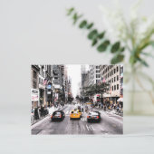 Downtown New York Taxi Cabs Briefkaart (Staand voorkant)