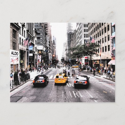 Downtown New York Taxi Cabs Briefkaart (Voorkant)