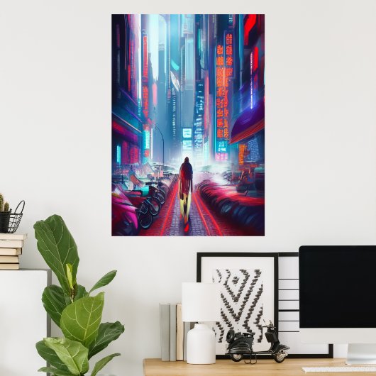 Downtown Nova Civitas | AI Art Poster (Thuiskantoor)