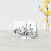 Downtown NYE Nieuwjaarsviering in New York Souveni Kaart (Gele Bloem)