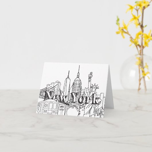 Downtown NYE Nieuwjaarsviering in New York Souveni Kaart (Gele Bloem)