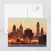 Downtown Philadelphia, Pennsylvania bij zonsonderg Briefkaart (Voorkant / Achterkant)