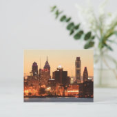 Downtown Philadelphia, Pennsylvania bij zonsonderg Briefkaart (Staand voorkant)