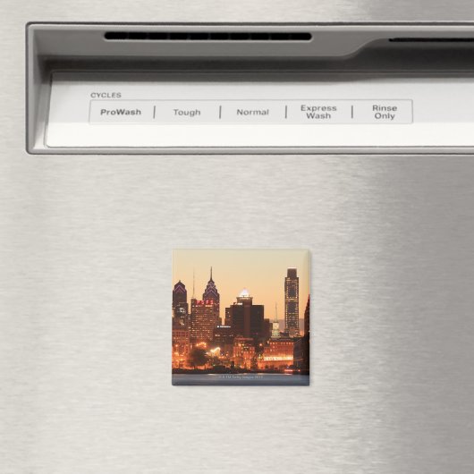 Downtown Philadelphia, Pennsylvania bij zonsonderg Magneet (Insitu (Vaatwasser))