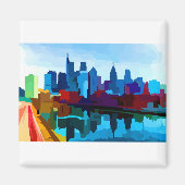 Downtown Philadelphia Pennsylvania Skyline Magneet (Voorkant)