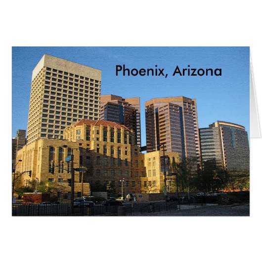 Downtown Phoenix Arizona Reis Wolkenkrabbers Kaart (Voorkant Horizontaal)
