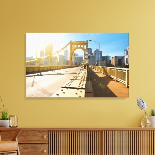 Downtown Pittsburgh Pennsylvania Canvas Afdruk (Insitu (Woonkamer))