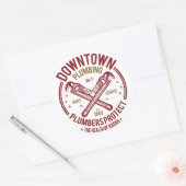 Downtown Plumbing Daily Service 24/7 Plumber Ronde Sticker (Envelop)