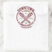 Downtown Plumbing Daily Service 24/7 Plumber Ronde Sticker (Tas)