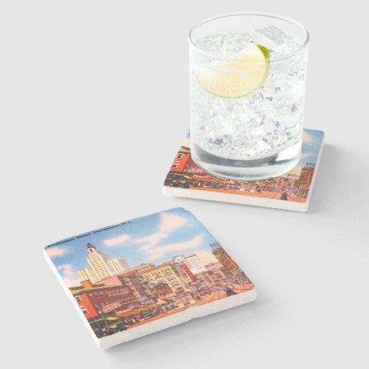 Downtown Providence, RI  Foto Stenen Onderzetter (Zijkant)