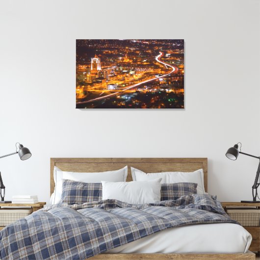 Downtown Roanoke, Virginia Canvas Afdruk (Insitu (Slaapkamer))