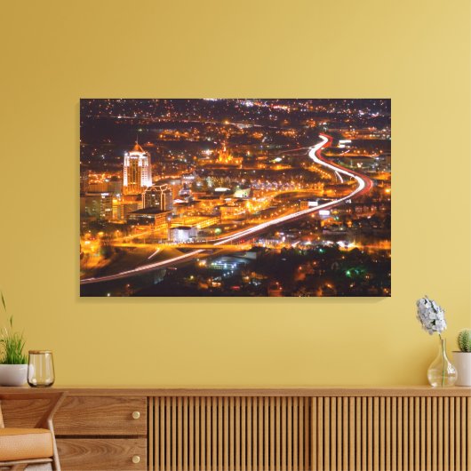 Downtown Roanoke, Virginia Canvas Afdruk (Insitu (Woonkamer))