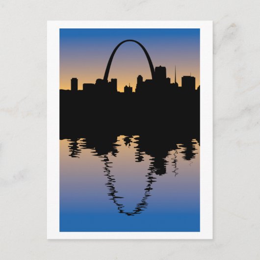 Downtown Saint Louis, Missouri Silhouette Briefkaart (Voorkant)