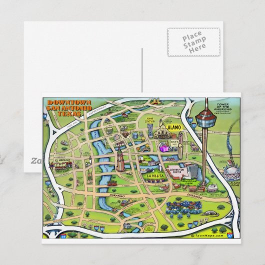 Downtown San Antonio Texas Briefkaart (Voorkant / Achterkant)