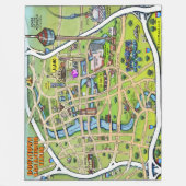 Downtown San Antonio Texas Leuke kaart Fleece Deken (Voorkant)