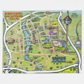 Downtown San Antonio Texas Leuke kaart Fleece Deken (Voorkant (Horizontaal))