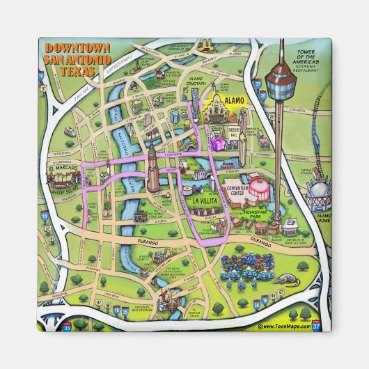 Downtown San Antonio Texas Magneet (Voorkant)