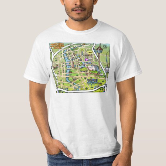 Downtown San Antonio Texas T-shirt (Voorkant)