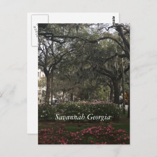 Downtown Savannah Georgia Briefkaart (Voorkant / Achterkant)