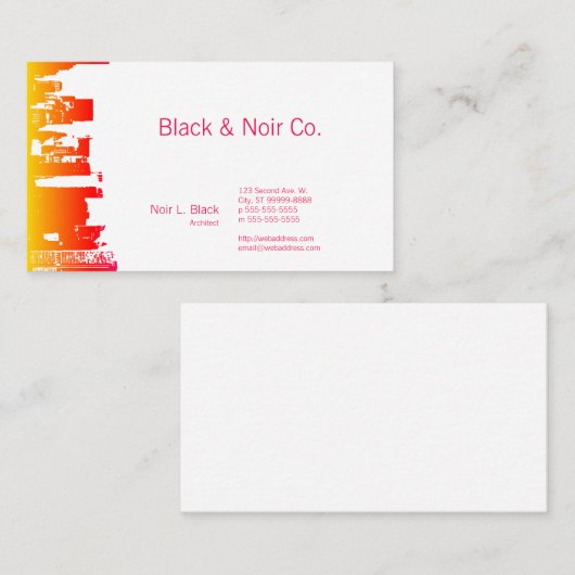 Downtown Silhouette Architect Visitekaartje (Voorkant / Achterkant)