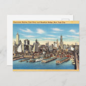 Downtown Skyline, East River Brooklyn Bridge, NYC Briefkaart (Voorkant / Achterkant)