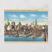 Downtown Skyline, East River Brooklyn Bridge, NYC Briefkaart (Voorkant)