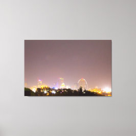 Downtown St. Louis, Missouri bij nacht Canvas Afdruk