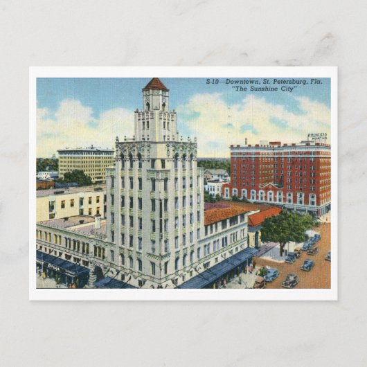 Downtown, St. Petersburg, FL Vintage Briefkaart (Voorkant)