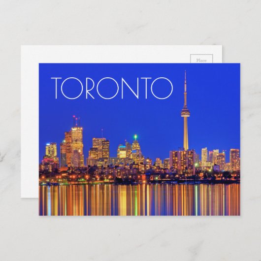 Downtown Toronto skyline at night Briefkaart (Voorkant / Achterkant)