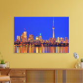 Downtown Toronto skyline at night Canvas Afdruk (Insitu (Woonkamer))