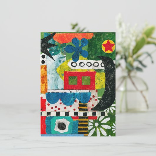 Downtown Wenskaart Kaart (Staand voorkant)