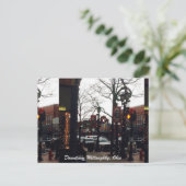 Downtown Willoughby Christmas Photo Postcard Feestdagenkaart (Staand voorkant)