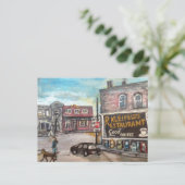 Downtown Willoughby, Dog Walk Painting Briefkaart (Staand voorkant)